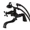 Kingston Brass KS227ORB Deck Mount Clawfoot Tub Faucet with Hand Shower, Oil Rubbed Bronze KS227ORB - alternate 1